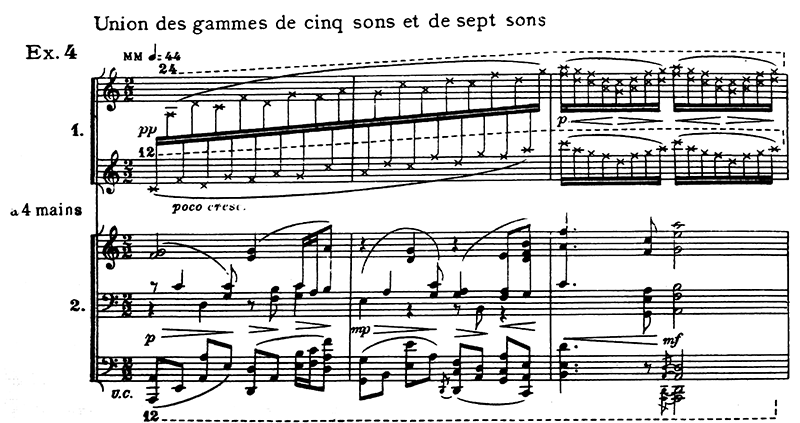 Union of two scales of five and seven notes